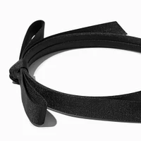 Black Skinny Ribbon Bow Headband