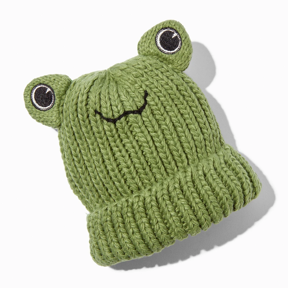 Green Frog Knit Beanie Hat