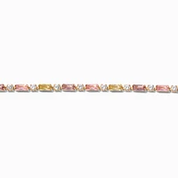 Pastel Cubic Zirconia Mixed Gem Gold-tone Bracelet