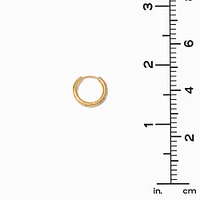 C LUXE by Claire's Gold Titanium 10MM Crystal Huggie Hoop Earrings