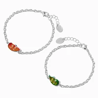 Best Friends Mood Split Heart Charm Bracelets - 2 Pack