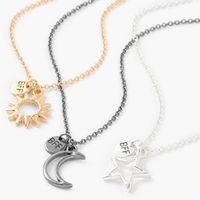 Best Friends Mixed Metal Cosmic Pendant Necklaces - 3 Pack