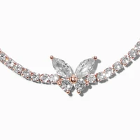 Cubic Zirconia Butterfly Tennis Bracelet - Rose Gold-Tone