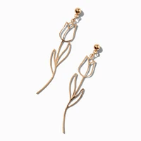 Gold-tone Tulip Drop Earrings