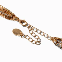 Gold-tone Delicate Box & Cup Chain Multi-Strand Necklace