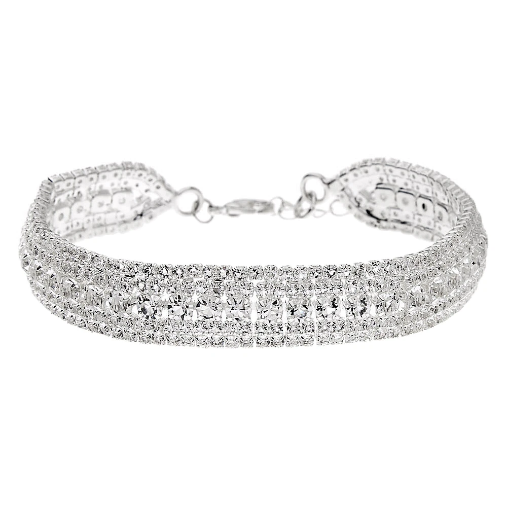 Silver Rhinestone Royal Chain Bracelet