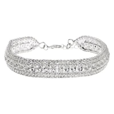 Silver Rhinestone Royal Chain Bracelet