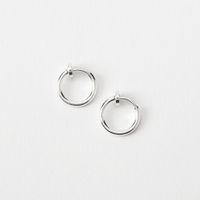 Silver-tone 15MM Clip On Hoop Earrings