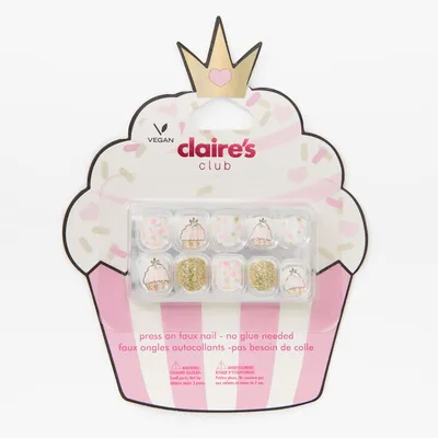 Claire's Club Birthday Cupcake Vegan Press On Faux Nail Set (10 pack)