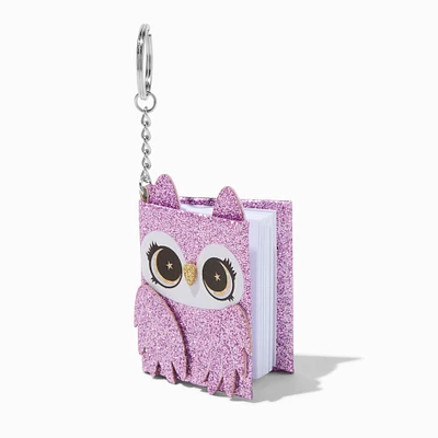 Purple Owl Mini Diary Keychain