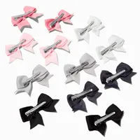 Claire's Club Edgy Mini Hair Bow Clips - 12 Pack