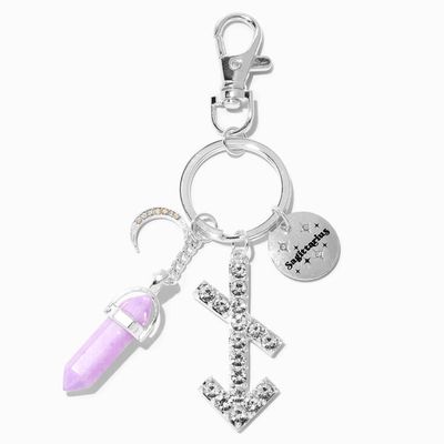 Sagittarius Mystical Gem Silver Zodiac Keychain