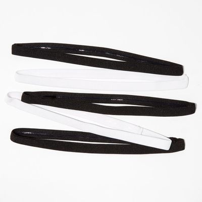 Mixed Black & White Narrow Band Sport Headwraps - 5 Pack
