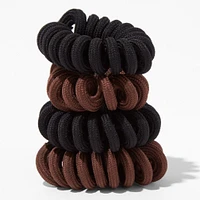 Black And Brown Spiral Hair Ties - 4 Pack