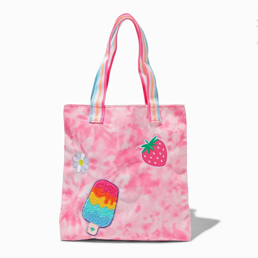 Claire's Club Ice Cream Pink Tie Dye Tote Bag
