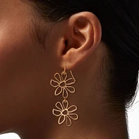 Gold-tone Cutout Daisy 2.5" Drop Earrings