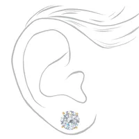 Gold Cubic Zirconia 10mm Round Stud Earrings