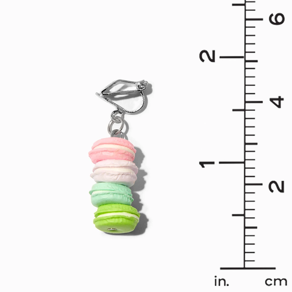 Rainbow Macaroons Clip-On Drop Earrings