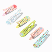 Claire's Club Happy Face Printed Snap Hair Clips - 6 Pack