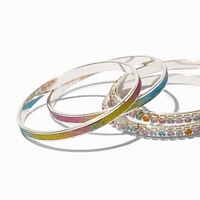 Claire's Club Pastel Gem Bangle Bracelets - 4 Pack