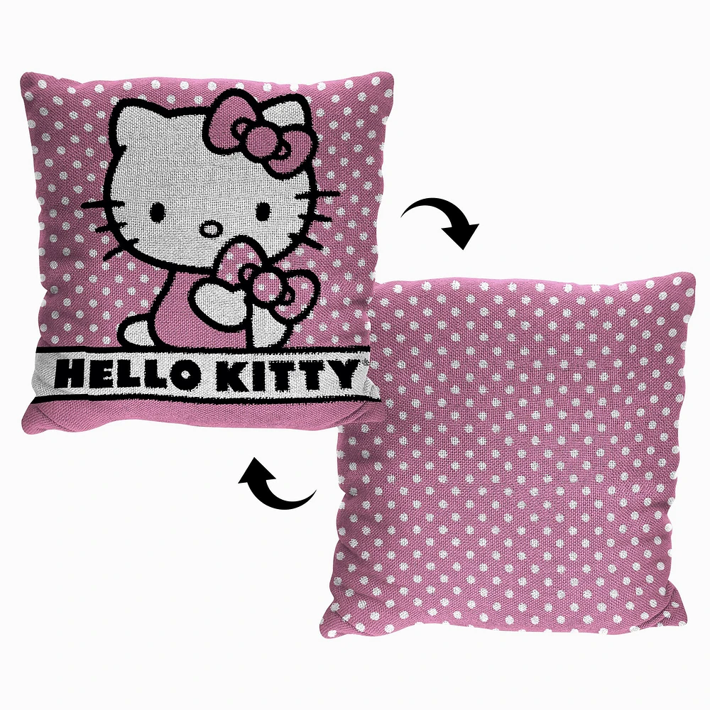 Hello Kitty® Pink Polka Dots Jacquard Pillow (ds)