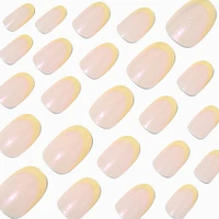 Orange French Tip Medium Oval Vegan Faux Nail Set - 24 Pack