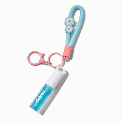 Blue Daisy Lip Gloss Keychain