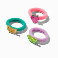 Claire's Club Summer Fruit Ribbed Hair Ties - 6 Pack