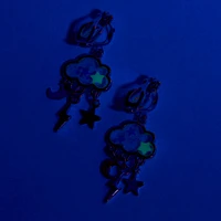 Storm Cloud Glow in the Dark Clip-On Drop Earrings