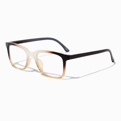 Brown Ombre Rectangle Clear Lens Frames