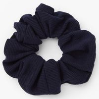 Medium Ribbed Hair Scrunchie - Navy