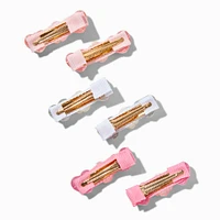 Claire's Club Rose Heart Hair Clips - 6 Pack