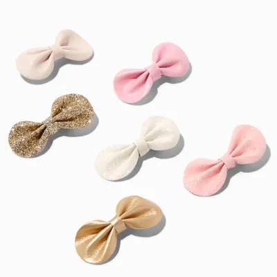 Claire's Club Fairy Round Hair Bow Clips - 6 Pack