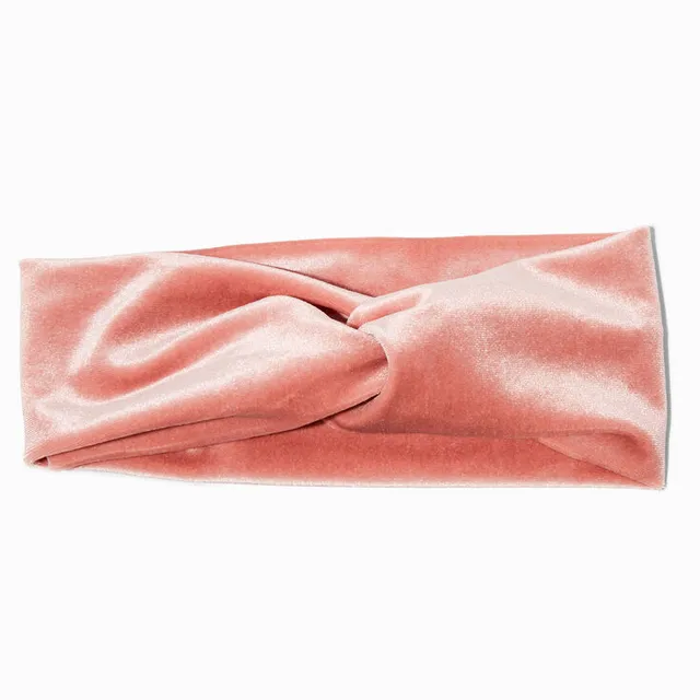 Claire's Blush Pink Velvet Twisted Headwrap