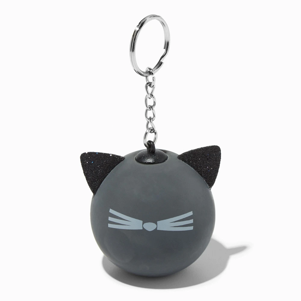 Black Cat Glitter Stress Ball Keychain