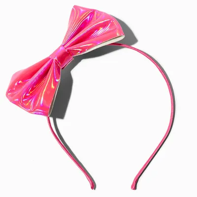 Pink Holographic Side Bow Headband