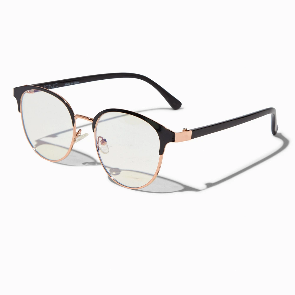 Solar Blue Light Reducing Rose Gold & Black Clear Lens Frames