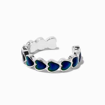 Silver-tone Heart Band Mood Ring