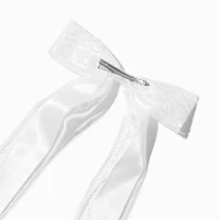 White Lace Satin Hair Bow Clip