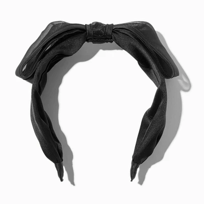 Black Chenille Bow Headband