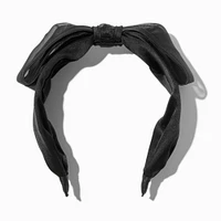 Black Chenille Bow Headband