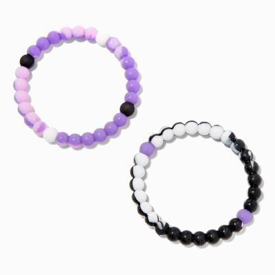 Purple Marble Fortune Stretch Bracelets (2 Pack)