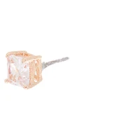 Rose Gold-tone Cubic Zirconia 6MM Square Stud Earrings