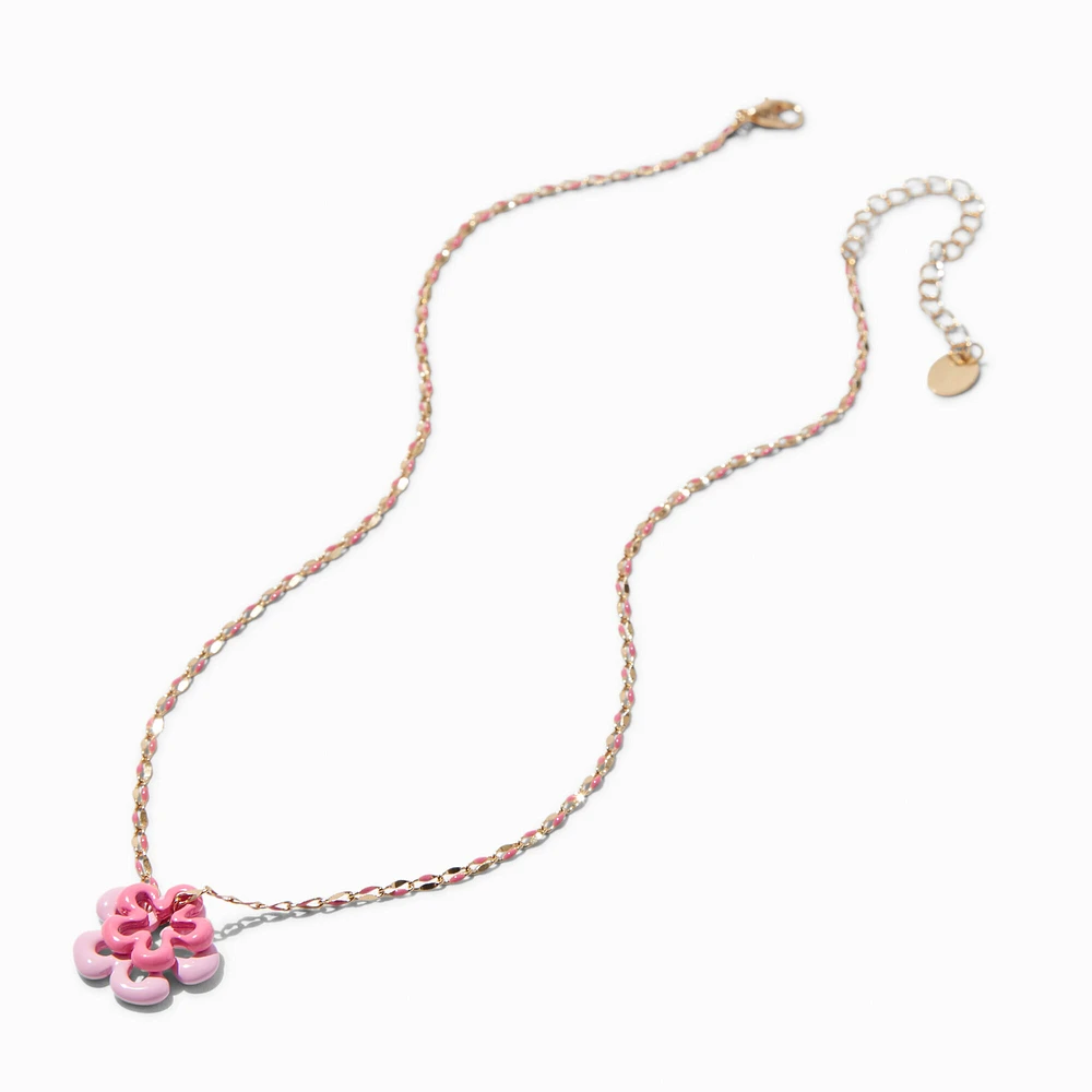 Pink Flower Pendant Necklace