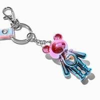 Chrome Pink & Blue Ombre Bear Keychain