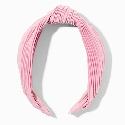 Blush Pink Pleated Knotted Headband