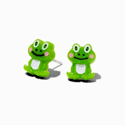 Sterling Silver Post Frog Stud Earrings