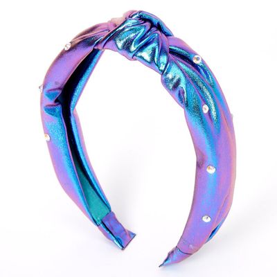 Metallic Oil Slick Mermaid Knotted Headband - Purple