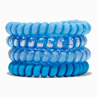 Beachy Blues Spiral Hair Ties - 4 Pack