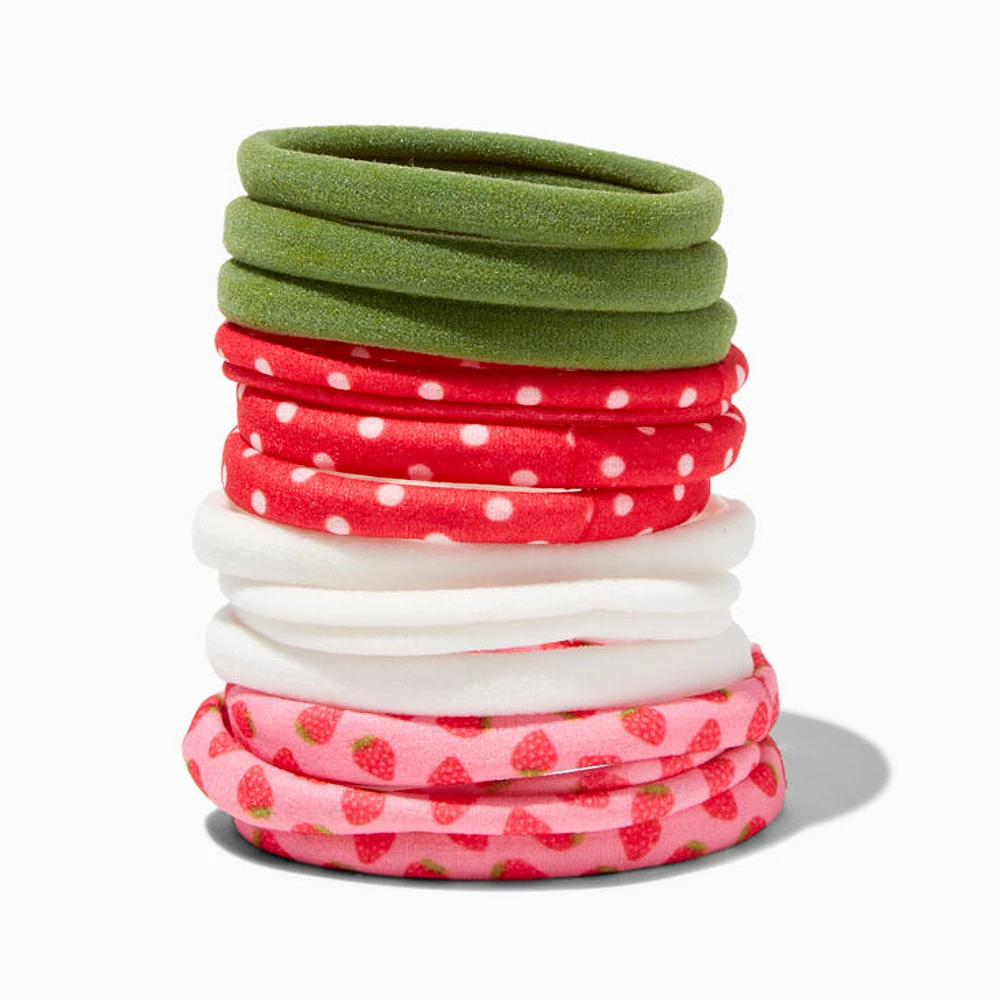Strawberry Rolled Hair Ties - 12 Pack
